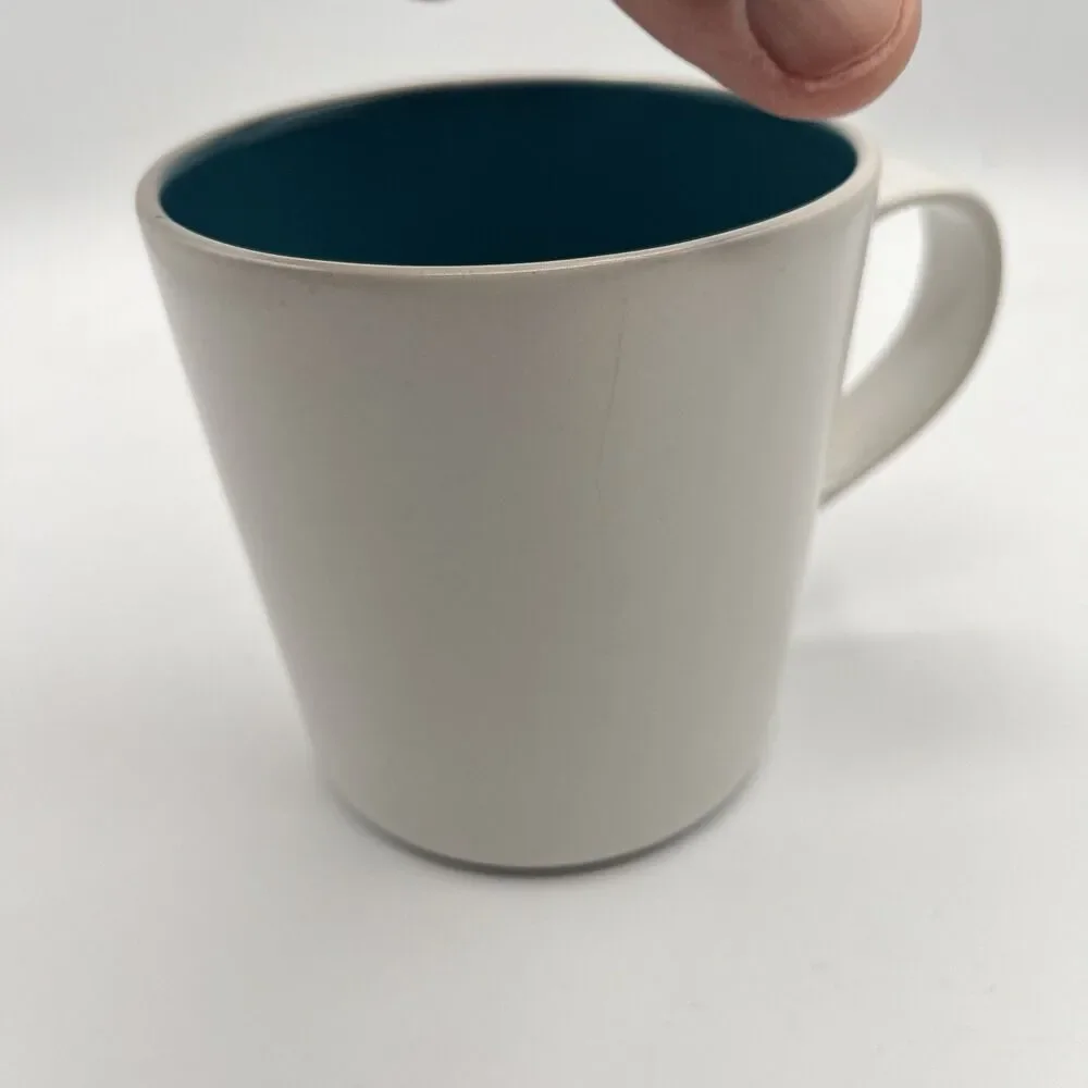 Crate & Barrel Max Pool Blue White Mug